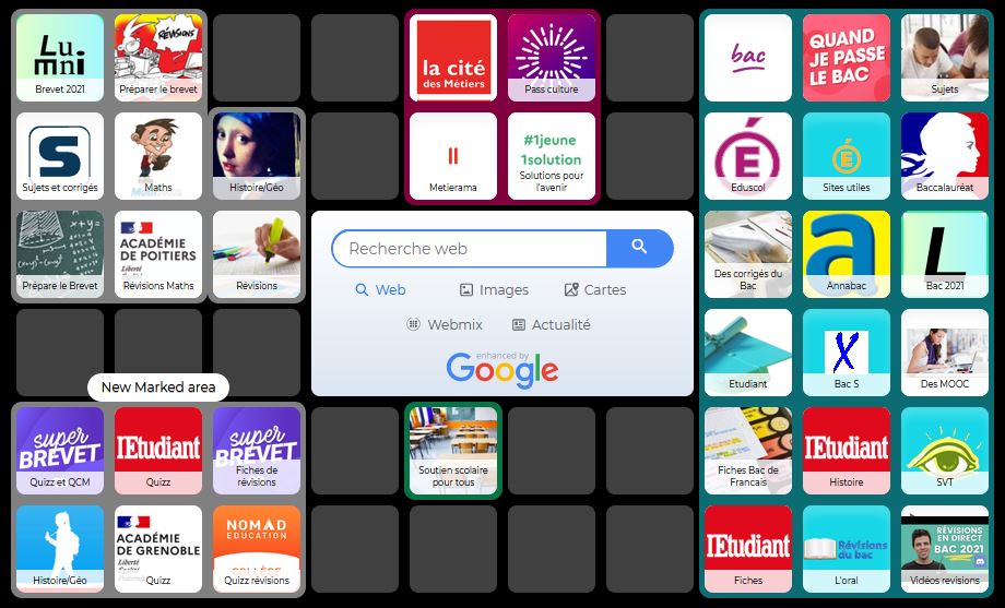Photo du Symbaloo de la Salle d'actualité