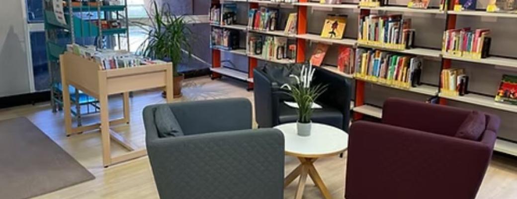 Espace détente de la médiathèque Jean d'Ormesson