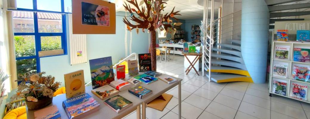 Intérieur de la bibliothèque de Belcodène