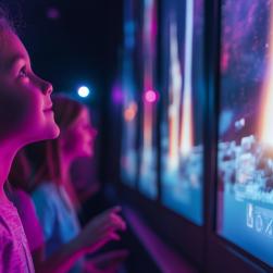 Photo d'enfants dans une exposition de sciences