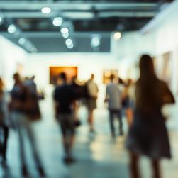 Photo de personnes dans une exposition