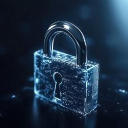 Photo d'un cadenas dans un univers numérique
