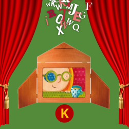 Image d'un Kamishibaï avec la lettre K
